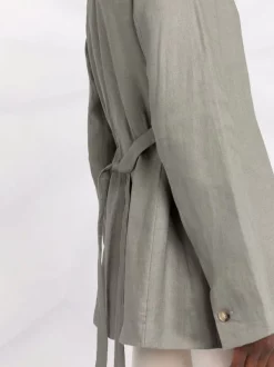 ( Positively Conscious ) 12 STOREEZ Blazer Ceinturé En Lin Femme -12 STOREEZ Soldes Magasin 16839316 33601635 600