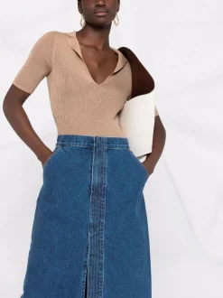 12 STOREEZ Jupe En Jean à Fente Devant Femme -12 STOREEZ Soldes Magasin 16839318 33668153 600