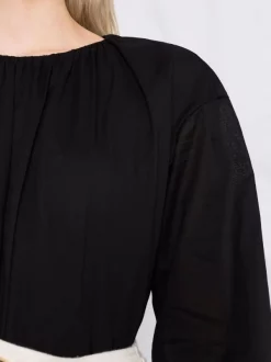 ( Positively Conscious ) 12 STOREEZ BLACK Blouse à Col Froncé Femme -12 STOREEZ Soldes Magasin 16839319 33603688 600