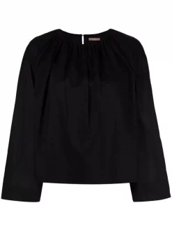 ( Positively Conscious ) 12 STOREEZ BLACK Blouse à Col Froncé Femme