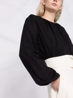 ( Positively Conscious ) 12 STOREEZ BLACK Blouse à Col Froncé Femme -12 STOREEZ Soldes Magasin 16839319 33604276 600