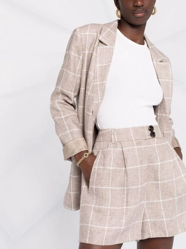 ( Positively Conscious ) 12 STOREEZ Short En Lin à Carreaux Femme 5 ( Positively Conscious ) 12 STOREEZ Short En Lin à Carreaux Femme – Image 5