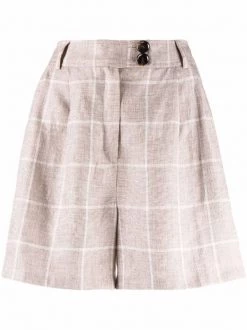 12 STOREEZ Soldes Magasin 14 ( Positively Conscious ) 12 STOREEZ Short En Lin à Carreaux Femme