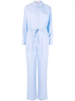 12 STOREEZ Combinaison Rayée à Manches Longues LIGHT BLUE