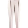 12 STOREEZ LIGHT BEIGE Pantalon Court à Taille Haute Femme