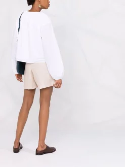 12 STOREEZ WHITE Blouse Froncée à Manches Longues Femme -12 STOREEZ Soldes Magasin 16840496 33605294 600