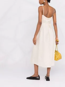 ( Positively Conscious ) 12 STOREEZ Robe Mi-longue Plissée En Lin IVORY -12 STOREEZ Soldes Magasin 16840498 33605046 600