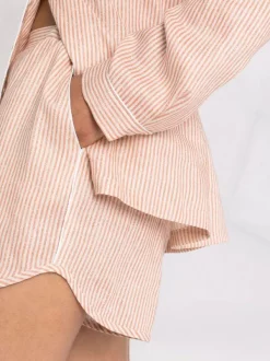 ( Positively Conscious ) 12 STOREEZ Pyjama En Lin à Rayures TERRACOTTA -12 STOREEZ Soldes Magasin 16840500 33605052 600