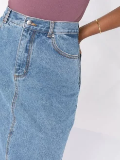 12 STOREEZ LIGHT BLUE Jupe Droite à Taille Haute Femme -12 STOREEZ Soldes Magasin 16840501 33599706 600