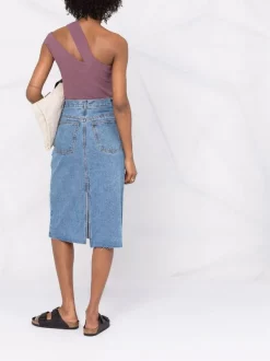 12 STOREEZ LIGHT BLUE Jupe Droite à Taille Haute Femme -12 STOREEZ Soldes Magasin 16840501 33651283 600