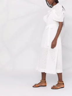 12 STOREEZ WHITE Robe Volantée à Broderie Anglaise Femme -12 STOREEZ Soldes Magasin 16840575 33647588 600