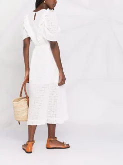 12 STOREEZ WHITE Robe Volantée à Broderie Anglaise Femme -12 STOREEZ Soldes Magasin 16840575 33648977 600