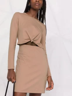 12 STOREEZ BEIGE Robe Courte à Découpe Femme -12 STOREEZ Soldes Magasin 16840799 33612944 600