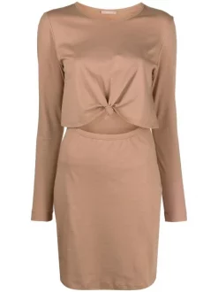 12 STOREEZ BEIGE Robe Courte à Découpe Femme
