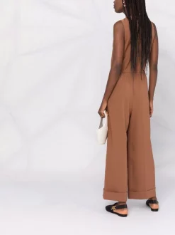 12 STOREEZ Combinaison Ceinturée à Design Sans Manches BROWN -12 STOREEZ Soldes Magasin 16840809 33610653 600