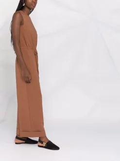 12 STOREEZ Combinaison Ceinturée à Design Sans Manches BROWN -12 STOREEZ Soldes Magasin 16840809 33610655 600