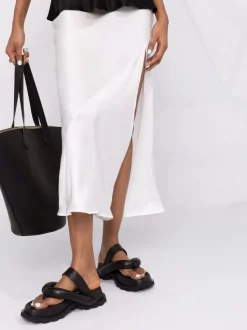 12 STOREEZ Jupe Mi-longue En Soie à Fente Femme -12 STOREEZ Soldes Magasin 16840814 33609936 600