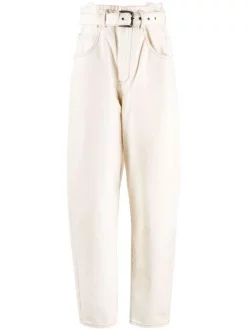 12 STOREEZ Jean à Taille Ceinturée Femme