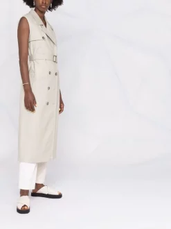 12 STOREEZ LIGHT OLIVE Robe Ceinturée à Design Sans Manches Femme -12 STOREEZ Soldes Magasin 16841241 33604852 600