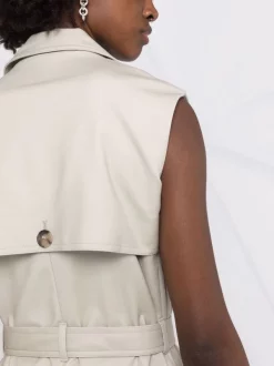 12 STOREEZ LIGHT OLIVE Robe Ceinturée à Design Sans Manches Femme -12 STOREEZ Soldes Magasin 16841241 33606526 600