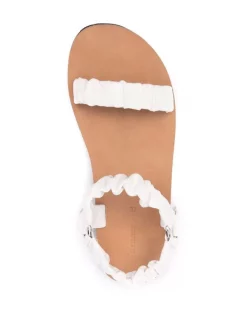 12 STOREEZ WHITE Sandales 20 Mm En Cuir à Fronces Femme -12 STOREEZ Soldes Magasin 16841248 33580458 600