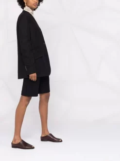 ( Positively Conscious ) 12 STOREEZ Blazer à Design Sans Col BLACK -12 STOREEZ Soldes Magasin 16841588 33643865 600