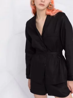 ( Positively Conscious ) 12 STOREEZ Ensemble Chemise-short En Lin BLACK -12 STOREEZ Soldes Magasin 16841590 33640468 600