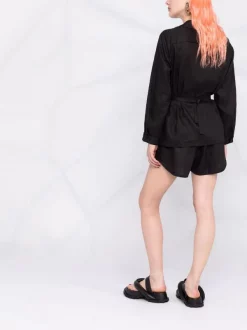 ( Positively Conscious ) 12 STOREEZ Ensemble Chemise-short En Lin BLACK -12 STOREEZ Soldes Magasin 16841590 33640477 600