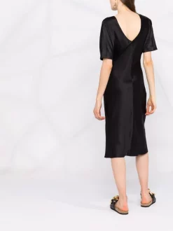 12 STOREEZ BLACK Robe Mi-longue à Col V Au Dos Femme -12 STOREEZ Soldes Magasin 16841592 33609506 600