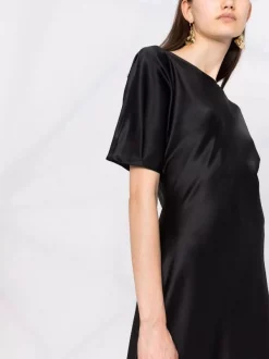 12 STOREEZ BLACK Robe Mi-longue à Col V Au Dos Femme -12 STOREEZ Soldes Magasin 16841592 33677367 600