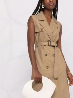 12 STOREEZ Robe Ceinturée à Design Sans Manches Femme -12 STOREEZ Soldes Magasin 16841593 33640655 600