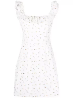 12 STOREEZ IVORY Robe Volantée à Fleurs Femme