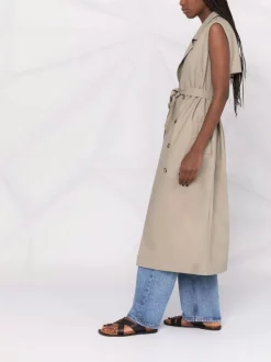 12 STOREEZ Dark Olive Robe Ceinturée à Design Sans Manches Femme -12 STOREEZ Soldes Magasin 16842093 33643898 600