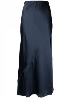 12 STOREEZ NAVY BLUE Jupe Mi-longue à Fente Femme