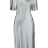 12 STOREEZ Robe à Fini Satiné Femme