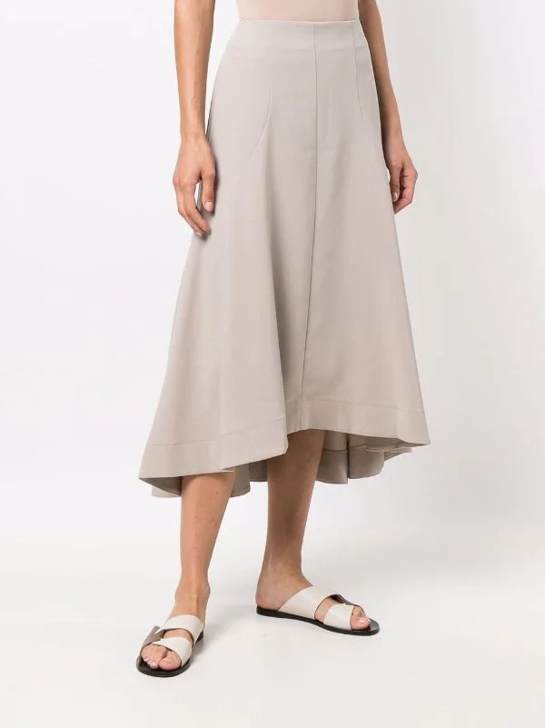 12 STOREEZ GREY BEIGE Jupe évasée à Design Asymétrique Femme 3 12 STOREEZ GREY BEIGE Jupe évasée à Design Asymétrique Femme – Image 3
