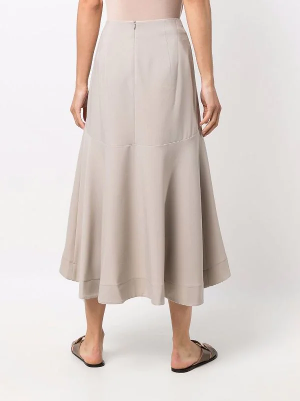 12 STOREEZ GREY BEIGE Jupe évasée à Design Asymétrique Femme 4 12 STOREEZ GREY BEIGE Jupe évasée à Design Asymétrique Femme – Image 4