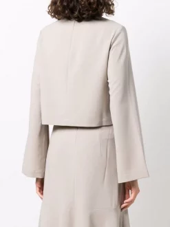 12 STOREEZ GREY BEIGE Blouse Crop à Manches évasées Femme -12 STOREEZ Soldes Magasin 16918765 34018987 600