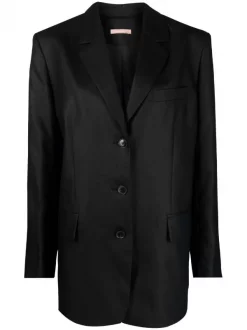 ( Positively Conscious ) 12 STOREEZ BLACK Blazer Oversize à Simple Boutonnage Femme