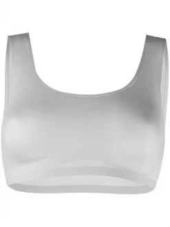 12 STOREEZ LIGHT GREY Haut Crop Sans Manches Femme
