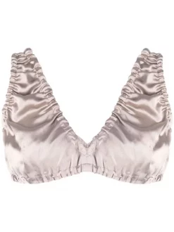 12 STOREEZ COFFEE Haut En Soie Ă Fronces Femme