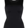 12 STOREEZ BLACK Débardeur à Design Sans Coutures Femme