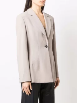 12 STOREEZ GREY BEIGE Blazer Cintré à Simple Boutonnage Femme -12 STOREEZ Soldes Magasin 16963185 34206419 600