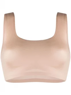 12 STOREEZ BEIGE Haut Crop Sans Manches Femme