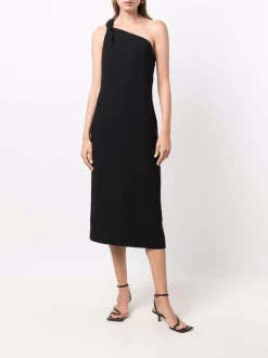 12 STOREEZ BLACK Robe Mi-longue à Bretelle Torsadée Femme -12 STOREEZ Soldes Magasin 16963196 34201228 600