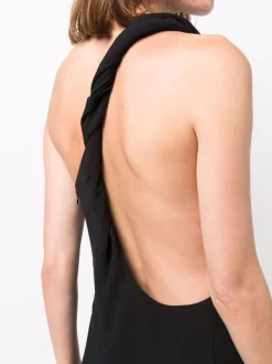 12 STOREEZ BLACK Robe Mi-longue à Bretelle Torsadée Femme -12 STOREEZ Soldes Magasin 16963196 34202525 600