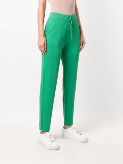 12 STOREEZ Pantalon Droit à Lien De Resserrage GREEN -12 STOREEZ Soldes Magasin 17005875 34194134 600