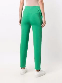 12 STOREEZ Pantalon Droit à Lien De Resserrage GREEN -12 STOREEZ Soldes Magasin 17005875 34215105 600