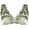 12 STOREEZ PISTACHIO Haut Froncé En Satin Femme