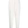 12 STOREEZ IVORY Pantalon à Taille Ceinturée Femme